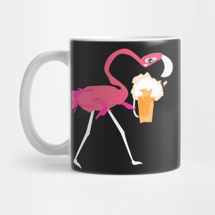 Flamingo Drinking Beer Funny Pink Flamingo Mug